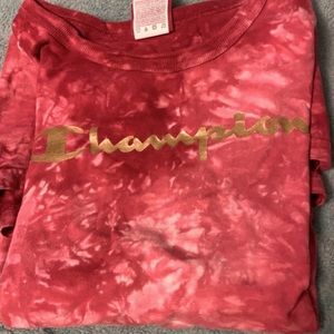 Champion pink tye dye shirt